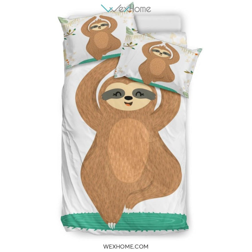 Yoga Sloth Bedding - Duvet Cover And Pillowcase Set - Unique Design Amazing Gift
