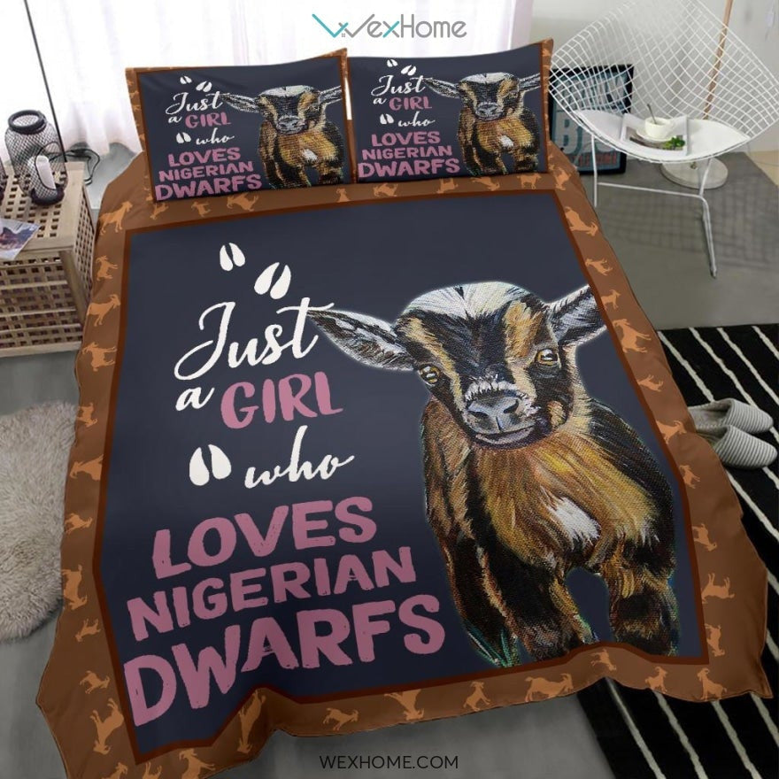 Just A Girl Who Love Goat Bedding - Duvet Cover And Pillowcase Set - Unique Design Amazing Gift