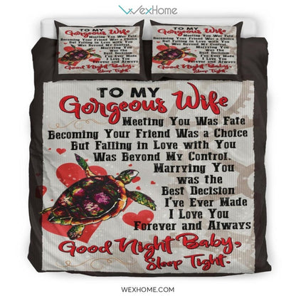 Turtle Quilt Bedding - Duvet Cover And Pillowcase Set - Unique Design Amazing Gift