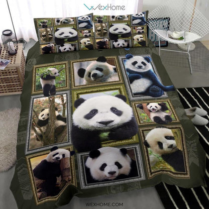 Panda 3D Quilt Bedding - Duvet Cover And Pillowcase Set - Unique Design Amazing Gift
