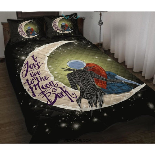 Jack And Sally Nightmare Before Christmas To The Moon Quilt Bed Sets - Unique Design Amazing Gift