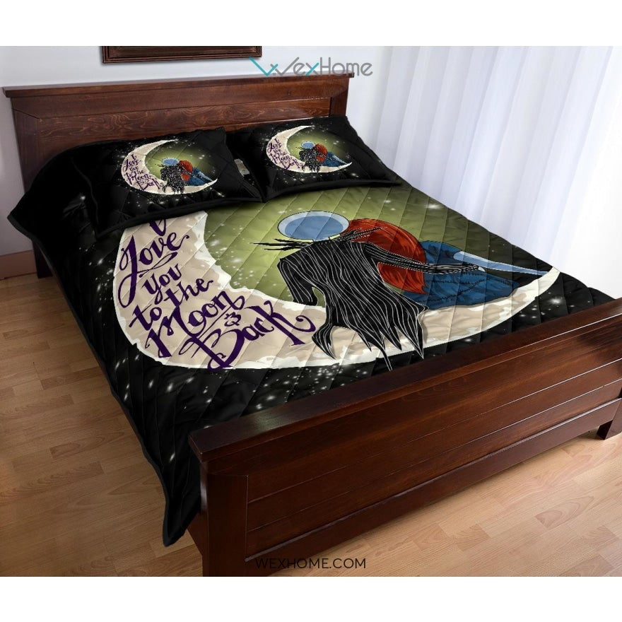 Jack And Sally Nightmare Before Christmas To The Moon Quilt Bed Sets - Unique Design Amazing Gift