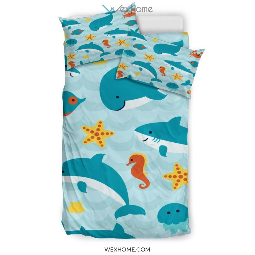 Ocean Quilt Bedding - Duvet Cover And Pillowcase Set - Unique Design Amazing Gift