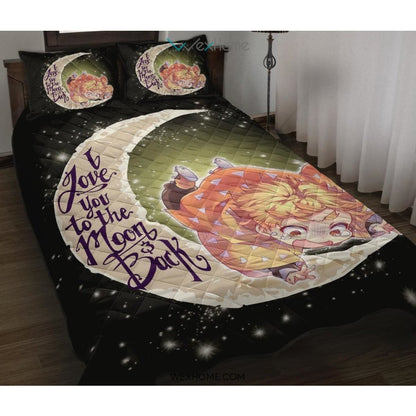 Demon Slayer To The Moon Quilt Bed Sets - Unique Design Amazing Gift