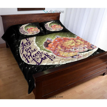 Demon Slayer To The Moon Quilt Bed Sets - Unique Design Amazing Gift