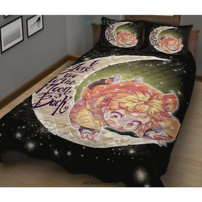 Demon Slayer To The Moon Quilt Bed Sets - Unique Design Amazing Gift