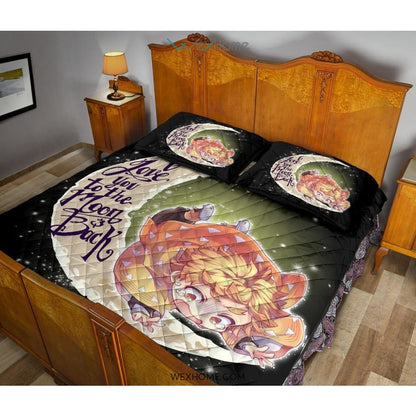 Demon Slayer To The Moon Quilt Bed Sets - Unique Design Amazing Gift