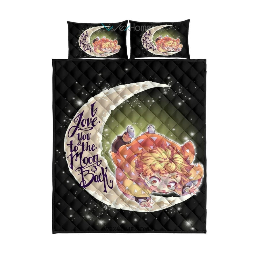 Demon Slayer To The Moon Quilt Bed Sets - Unique Design Amazing Gift