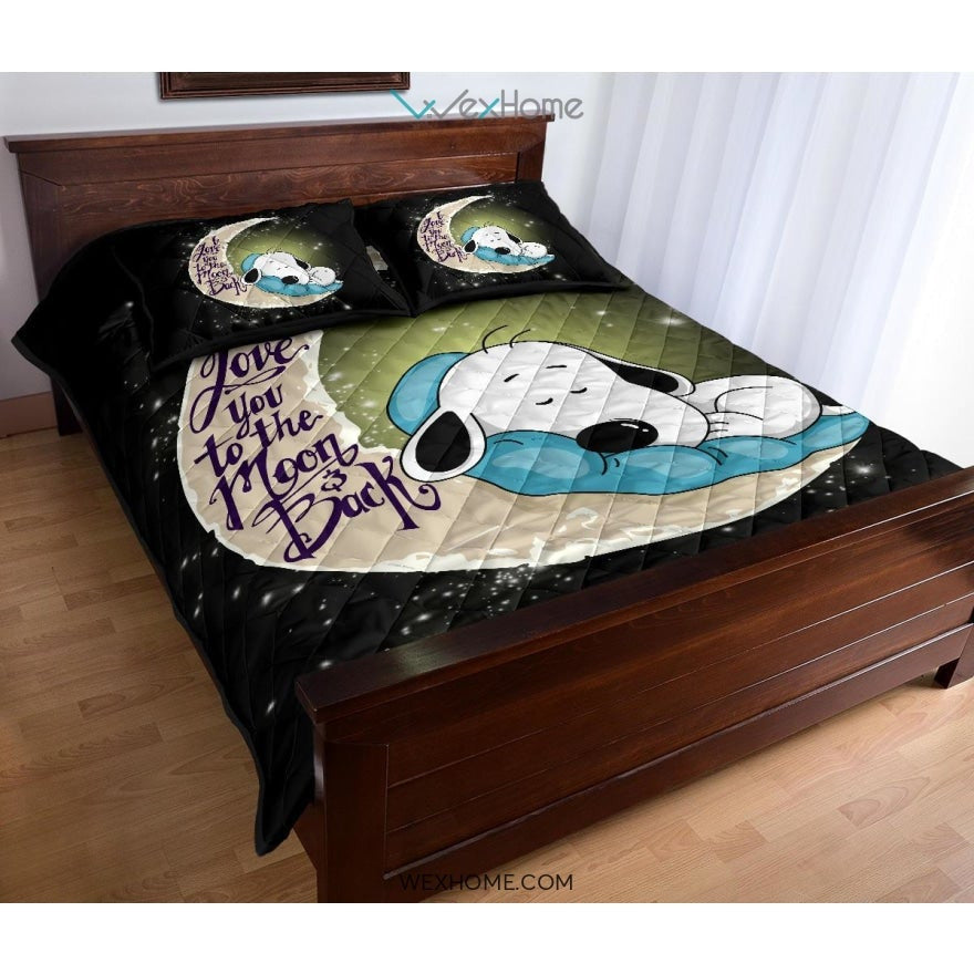 Snoopy To The Moon Quilt Bed Sets - Unique Design Amazing Gift