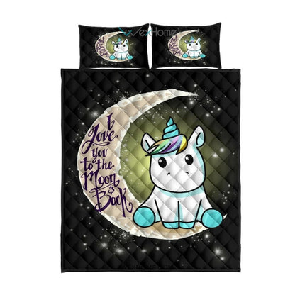 Unicorn To The Moon Quilt Bed Sets - Unique Design Amazing Gift