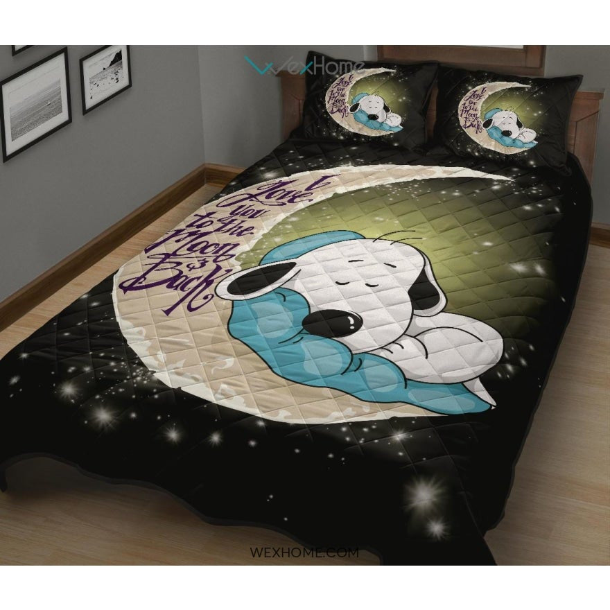 Snoopy To The Moon Quilt Bed Sets - Unique Design Amazing Gift