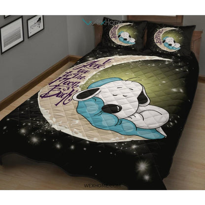 Snoopy To The Moon Quilt Bed Sets - Unique Design Amazing Gift