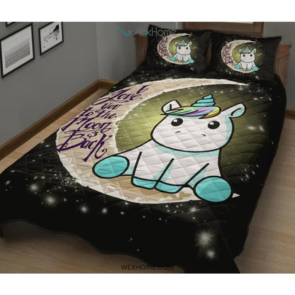 Unicorn To The Moon Quilt Bed Sets - Unique Design Amazing Gift