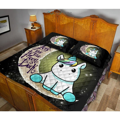 Unicorn To The Moon Quilt Bed Sets - Unique Design Amazing Gift