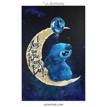 Stitch Cartoon Area Rugs | Stitch I Love You To The Moon And Back