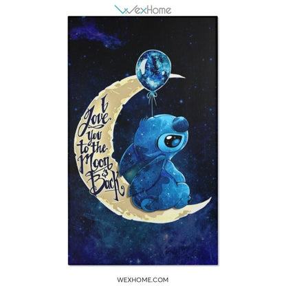 Stitch Cartoon Area Rugs | Stitch I Love You To The Moon And Back