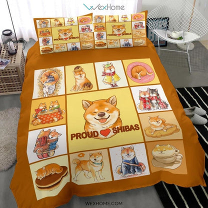 Proud Shibas Bedding - Duvet Cover And Pillowcase Set - Unique Design Amazing Gift