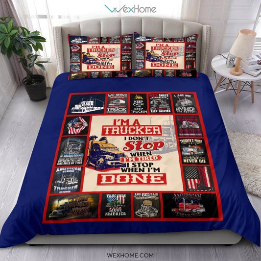 Trucker Bedding - Duvet Cover And Pillowcase Set - Unique Design Amazing Gift
