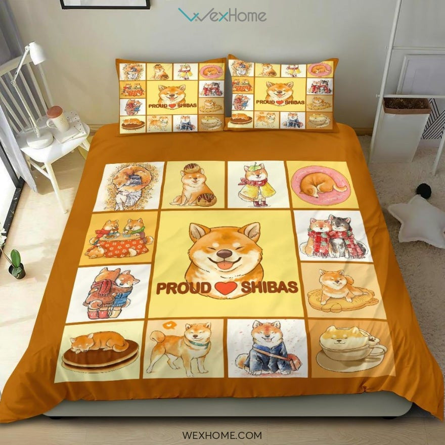 Proud Shibas Bedding - Duvet Cover And Pillowcase Set - Unique Design Amazing Gift
