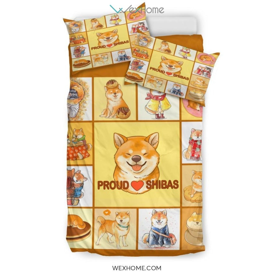 Proud Shibas Bedding - Duvet Cover And Pillowcase Set - Unique Design Amazing Gift