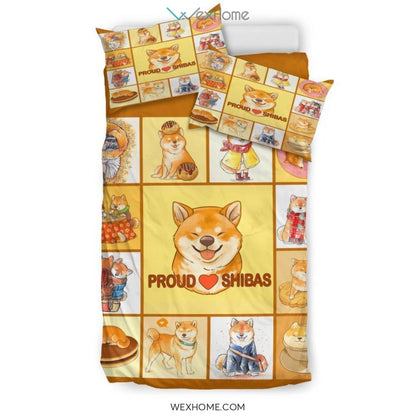 Proud Shibas Bedding - Duvet Cover And Pillowcase Set - Unique Design Amazing Gift