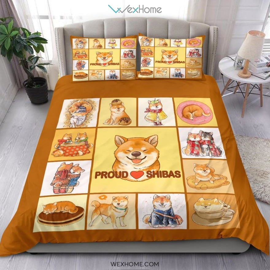 Proud Shibas Bedding - Duvet Cover And Pillowcase Set - Unique Design Amazing Gift