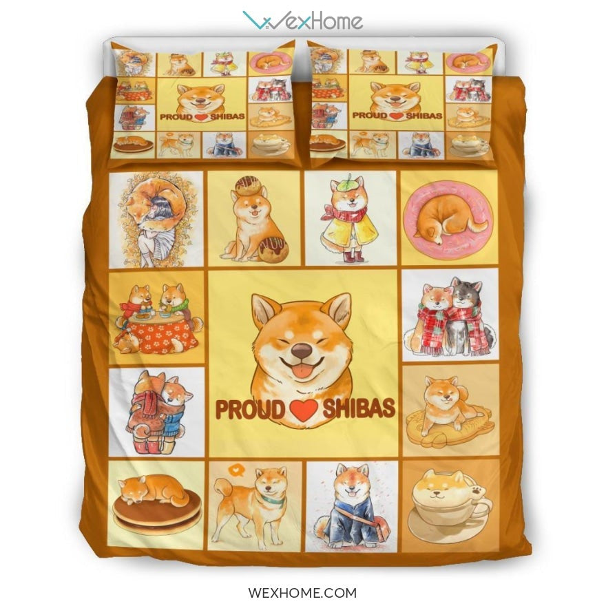 Proud Shibas Bedding - Duvet Cover And Pillowcase Set - Unique Design Amazing Gift