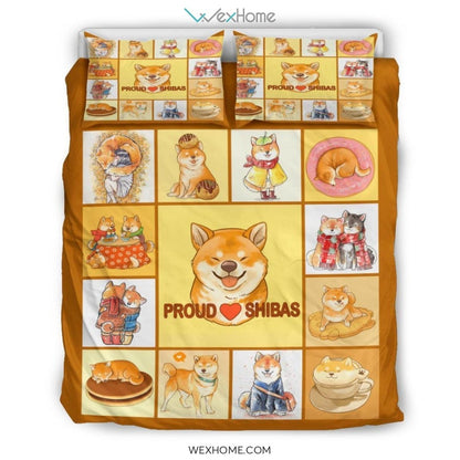 Proud Shibas Bedding - Duvet Cover And Pillowcase Set - Unique Design Amazing Gift