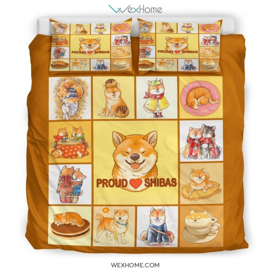 Proud Shibas Bedding - Duvet Cover And Pillowcase Set - Unique Design Amazing Gift