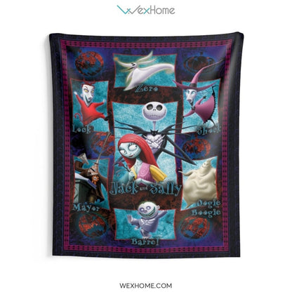 Jack And Sally With Friends Funny Indoor Wall Tapestries Unique Gift W1020