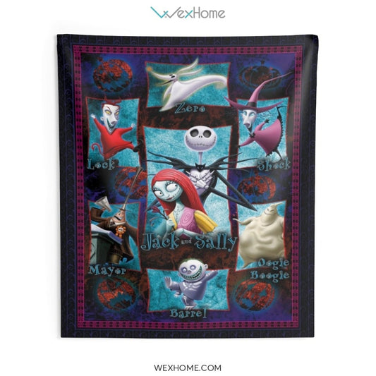 Jack And Sally With Friends Funny Indoor Wall Tapestries Unique Gift W1020