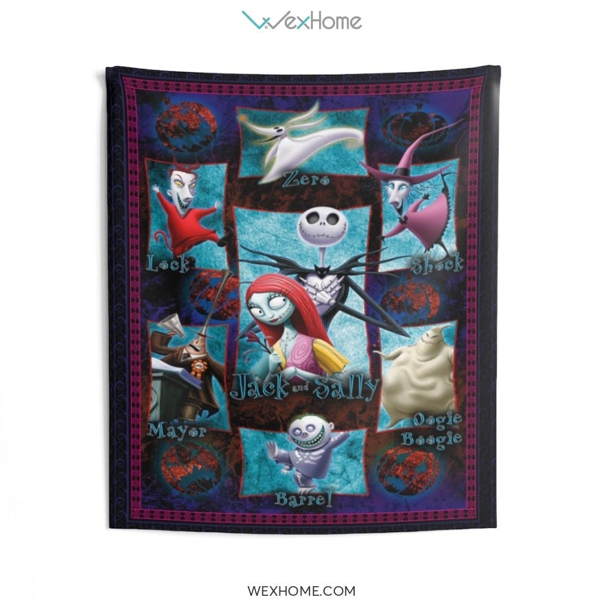 Jack And Sally With Friends Funny Indoor Wall Tapestries Unique Gift W1020