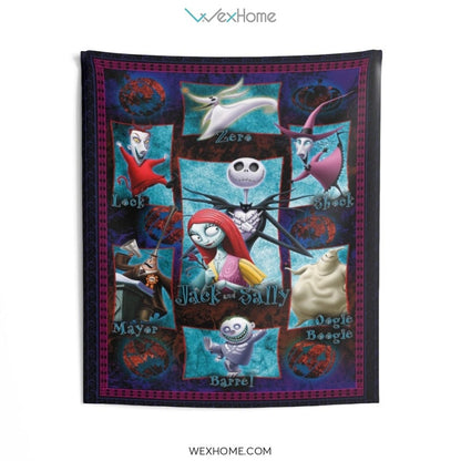 Jack And Sally With Friends Funny Indoor Wall Tapestries Unique Gift W1020