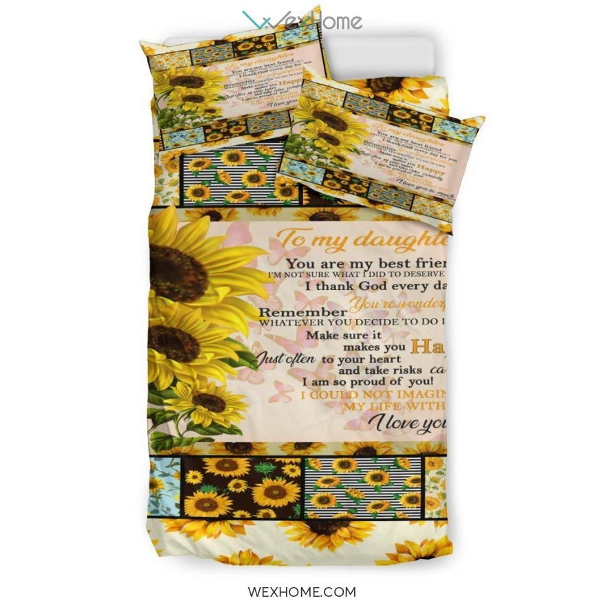 Sunflower Quilt Bedding - Duvet Cover And Pillowcase Set - Unique Design Amazing Gift