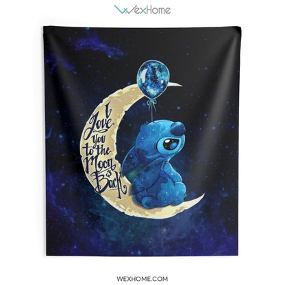 Stitch Cartoon Love You To Indoor Wall Tapestries Cute Gift Unique Design W1205