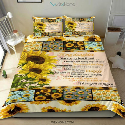 Sunflower Quilt Bedding - Duvet Cover And Pillowcase Set - Unique Design Amazing Gift