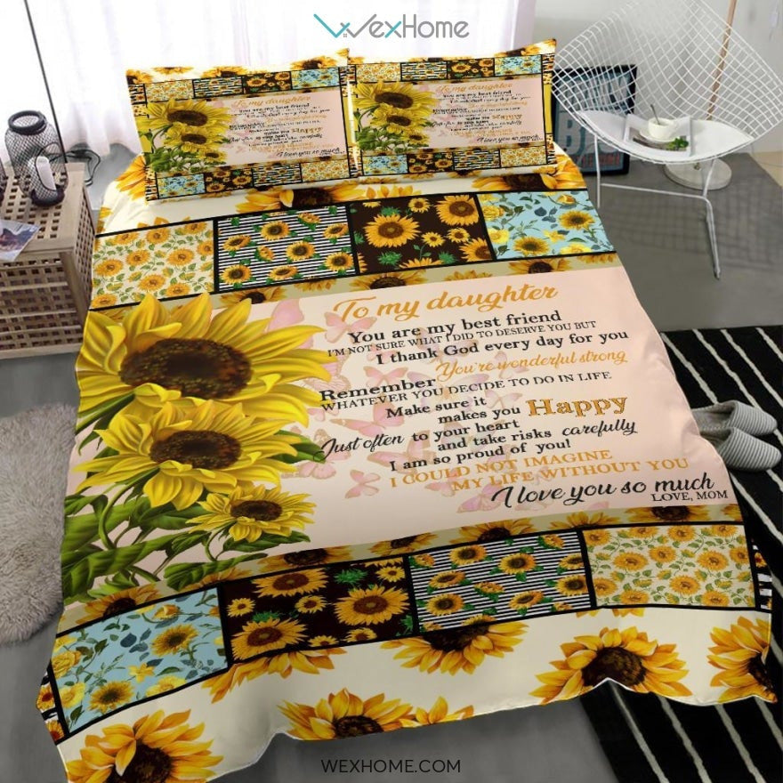Sunflower Quilt Bedding - Duvet Cover And Pillowcase Set - Unique Design Amazing Gift