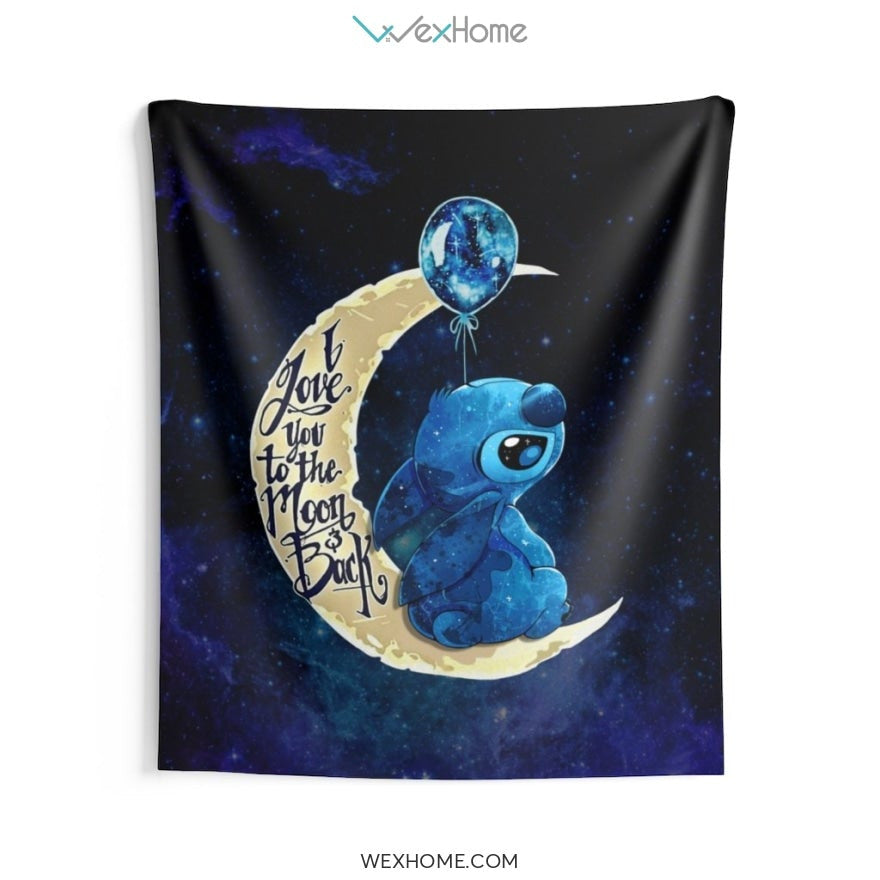 Stitch Cartoon Love You To Indoor Wall Tapestries Cute Gift Unique Design W1205