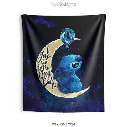 Stitch Cartoon Love You To Indoor Wall Tapestries Cute Gift Unique Design W1205