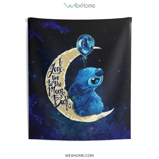 Stitch Cartoon Love You To Indoor Wall Tapestries Cute Gift Unique Design W1205