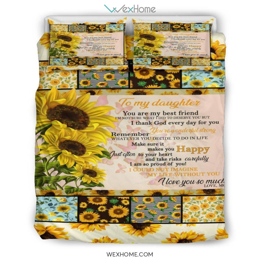 Sunflower Quilt Bedding - Duvet Cover And Pillowcase Set - Unique Design Amazing Gift