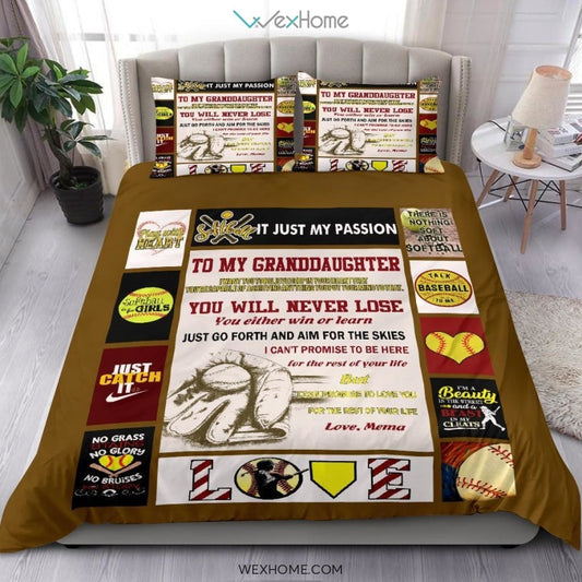 Softball Bedding - Duvet Cover And Pillowcase Set - Unique Design Amazing Gift