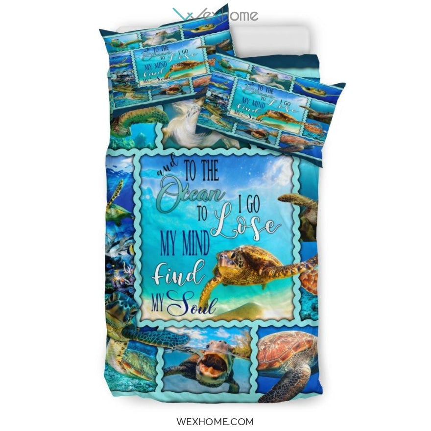 Turtle To The Ocean Bedding - Duvet Cover And Pillowcase Set - Unique Design Amazing Gift