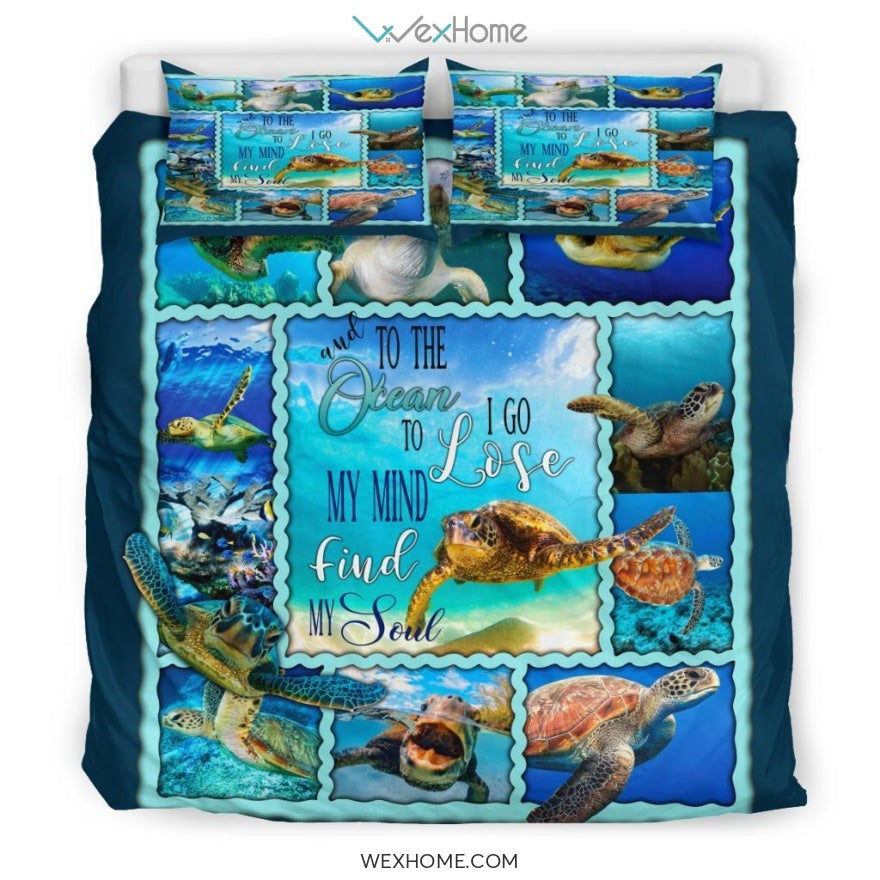 Turtle To The Ocean Bedding - Duvet Cover And Pillowcase Set - Unique Design Amazing Gift