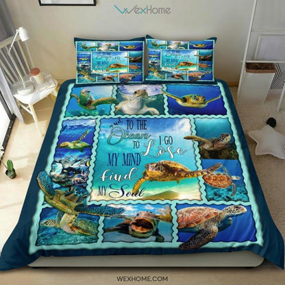 Turtle To The Ocean Bedding - Duvet Cover And Pillowcase Set - Unique Design Amazing Gift