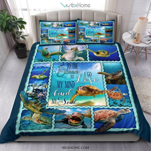 Turtle To The Ocean Bedding - Duvet Cover And Pillowcase Set - Unique Design Amazing Gift