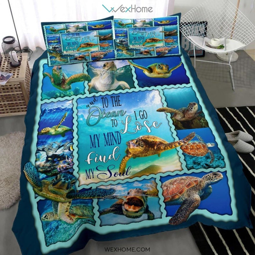 Turtle To The Ocean Bedding - Duvet Cover And Pillowcase Set - Unique Design Amazing Gift