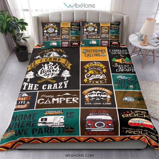 Camp Bedding - Duvet Cover And Pillowcase Set - Unique Design Amazing Gift