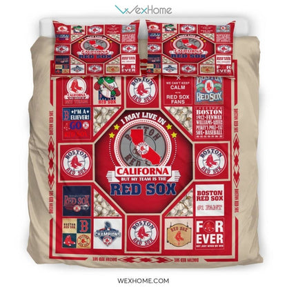 Quilt Red Sox Bedding - Duvet Cover And Pillowcase Set - Unique Design Amazing Gift