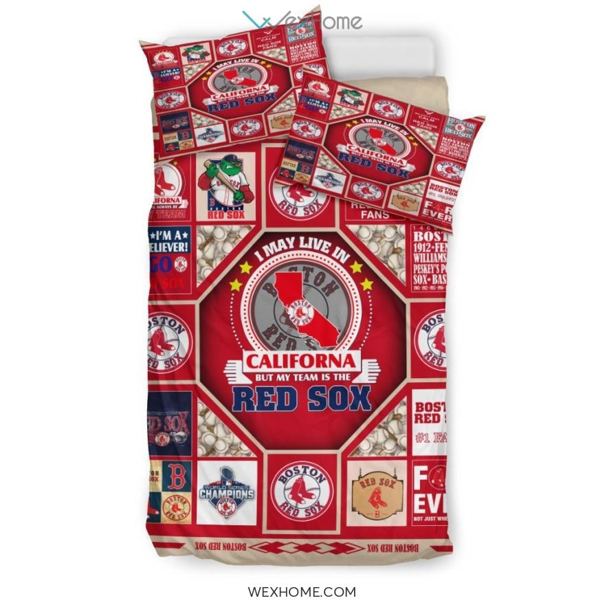 Quilt Red Sox Bedding - Duvet Cover And Pillowcase Set - Unique Design Amazing Gift